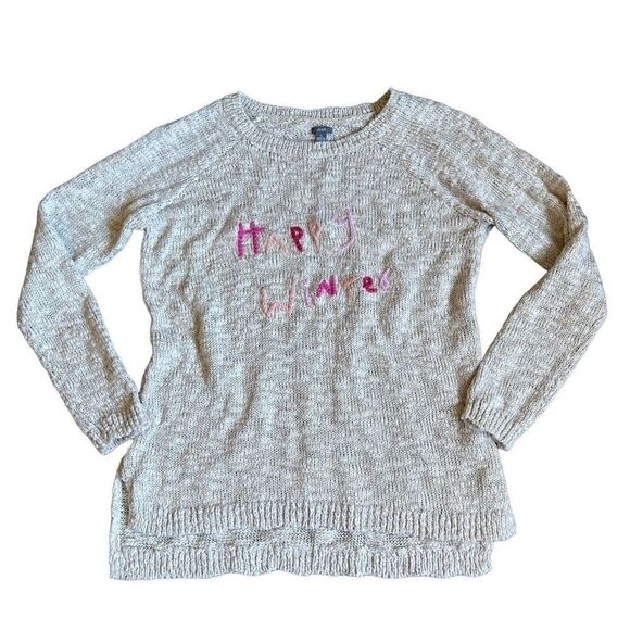 Aerie happy winter long sleeve cream knit top - Picture 1 of 7